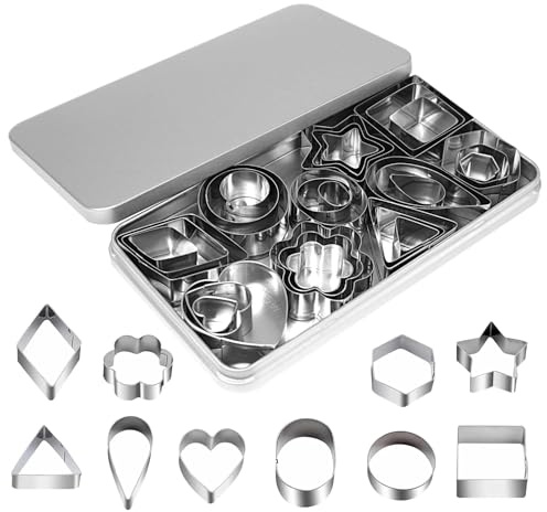 Xanthelle, 30 pièces d'accessoires de pâtisserie emporte-pièces en Acier Inoxydable avec découpoirs Ronds, emporte-pièces de Noël et emporte-pièces pour Biscuits