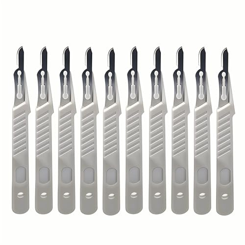 Sterile Einweg-Skalpelle #15 Rund - 10 Stück | Für Plastische Chirurgie & Ästhetisches Schnitzen | Präzisionsklinge aus Carbonstahl