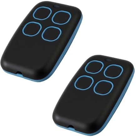 2 Télécommande Portail Universelle 4 en 1, télécommande Rolling Code Universel multifréquence de 280 à 868 MHz. Radiocommande Portail programmable Version Mise à Jour avec liste de compatibilité Bleu
