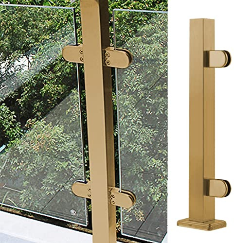 Kit de poteaux de balustrade en verre gris – Broches de support pour verre, bois, panneaux acryliques – Pour terrasse, patio, palier – 100 cm