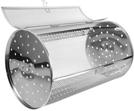 LALADEFIEE Rotisserie Oven Basket Stainless Steel Drum Grill Cage 180x300mm Rotary Bbq Roaster Suitable for Oven and Outdoor Grilling