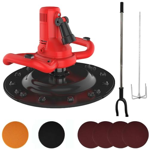 Macchina Per Levigatura E Lucidatura Delle Pareti, Cazzuola Elettrica Per Intonaco E Malta,Manuale Per Levigatura E Lucidatura Delle Pareti Con Velocità Regolabile,Miscelazione E Intonacatura(Red)
