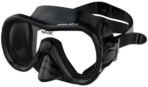 SEAC Giglio, Maschera Snorkeling e Immersione Subacquea Adulto Monolente, Taglia Regolare, Nero