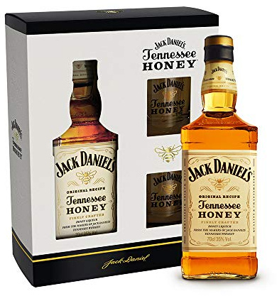 Jack Daniel's Tennessee Honey Set - Geschenkkarton inkl. Gläser | Ideal zum Verschenken (1 x 0,7 Liter)
