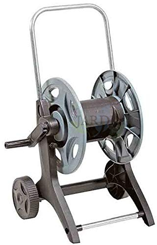 Suinga Schlauchwagen 40 m PVC mit Rädern | Schlauchhalter für Garten, Balkon und Außenbereich | Robustes Metall und Kunststoff, schwarz