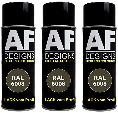 Alex Flittner Designs 3X Ral Pintura en Espray Pintura Coche Laca Colorida Lata de Aerosol RAL6008 Braungruen Mate