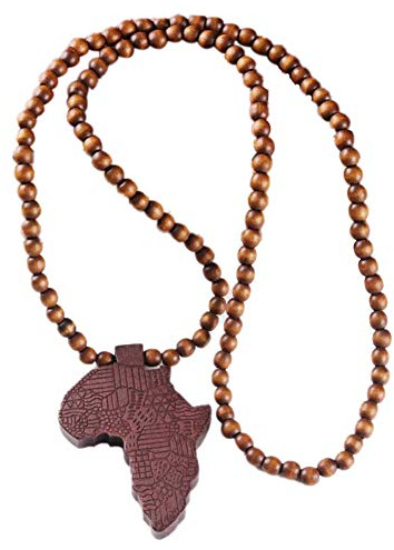 Oulensy Valentinstag-geschenk Afrikanische Karte Holz-anhänger-halskette Afrika Hip-hop-halskette