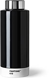 PANTONE Stainless Steel Double Walled Water Bottle with Thermal Function Leak Proof 500ml Black 419 | Thermofunktion, Auslaufsicher
