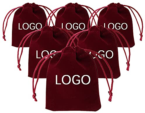 TOPTIE 50 Stück Personalisierte Samt-Geschenktasche mit Kordelzug Samt Schmuckbeutel Kleine Samtbeutel für Hochzeiten, Weihnachten | Kleine Schmuckbeutel mit Kordelzug, personalisierte Artikel für Hochzeit, Party, Veranstaltung und Geschenkverpackung