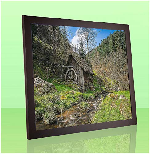 Puzzello Puzzlerahmen Bilderrahmen Posterrahmen 61x91,5 cm Braun schlicht Dunkelbraun 91,5x61 cm mit Antireflex Kunstglas