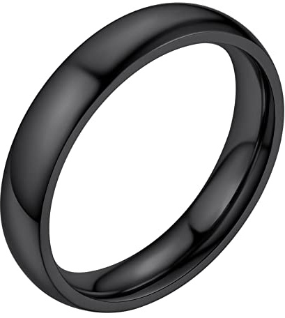 Bestyle Ring Herren Frauen Edelstahl Verlobungsring Partner Ringe mit Gravur Breit 2mm/4mm/6mm/8mm Ringgröße 54-67 Personalisiertes Geschenk