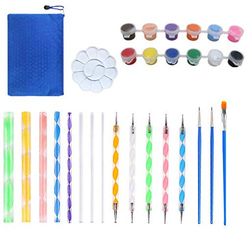 JZTRADING Dotting Tool Dotting Tool Set Rock Malerei Mandala Punktierung Werkzeuge Für Malerei Felsen Dot Malerei Werkzeuge Kit Steine Für Malerei 30PCS