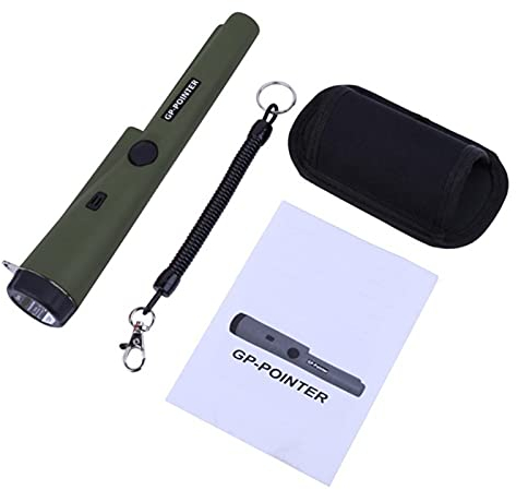 BOROCO Metalldetektor Pinpointer für Erwachsene und Kinder, wasserdichter 360°-Scan-Detektor mit Summer-Vibrationsstab zum Auffinden von Gold, Münzen, Silber(Grün)