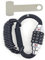 KRASER KR723B Lucchetto Casco Moto, Moschettone con 4 (altri 3) Codice Più Sicuro + Cavo Flessibile in Acciaio + Adattatore a T, Accessori Antifurto Blocca Gancio Casco Moto Bici Bagagli Multiuso