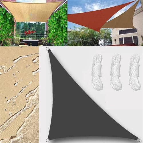 Sonnensegel Wasserdicht Dreieck rechtwinklig 3.2x3.2x4.5m Sonnensegel Balkon Sonnenschutz 95% UV Schutz Windschutz für Balkon Garten,mit Ösen und Befestigungsseile Anthrazit