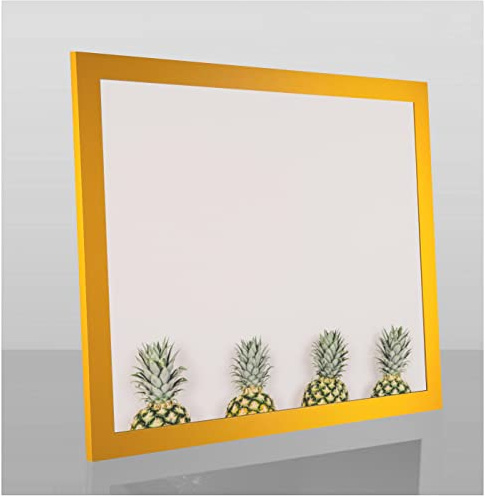 Colorello Deluxe Bilderrahmen Posterrahmen 60x90 cm Standard Formate Gelb RW weiss Kunstglas Antireflex