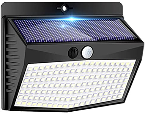 Peasur Luz Solar Exterior【138 LED/3 Modos】 Súper Brillante Focos LED Exterior Solares, Impermeable IP65 Luz Solar con Sensor de Movimiento para Jardin,Garaje,Camino-1 Paquete