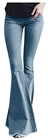 Damen Retro Skinny Bootcut Weites Bein Casual Jeanshose 70er Freizeithose Flare Denim-Hose, Schlaghose Schlagjeans Jogginghose Cargohose Hip Hop Hose Y2K Aestethic 90er E-Girl