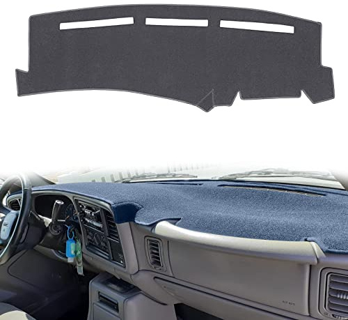 HanLanKa Dash Cover Custom Fit for 1999-2006 GMC Sierra/Chevy Chevrolet Silverado,2000-2006 GMC Yukon XL/Chevy Suburban Tahoe Avalanche,Dashboard Mat Pad (Gray)