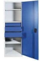 Horison Industries Garage Storage Cabinet with Drawers 1950x590x450mm, Metal Lockable Cabinet, Metal Cupboard with Doors, Office Storage Cabinets with Lock for Utility Room, Heavy Duty Cupboards