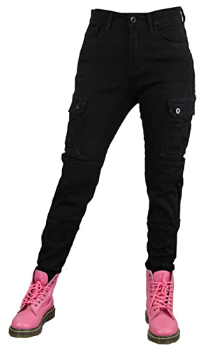 HOMDECR Damen Motorradhose Jeans Atmungsaktiv Motorrad Hose Motorradrüstung Schutzauskleidung Motorcycle Biker Pants 4 X Schutz Ausrüstung (Schwarz,XS)