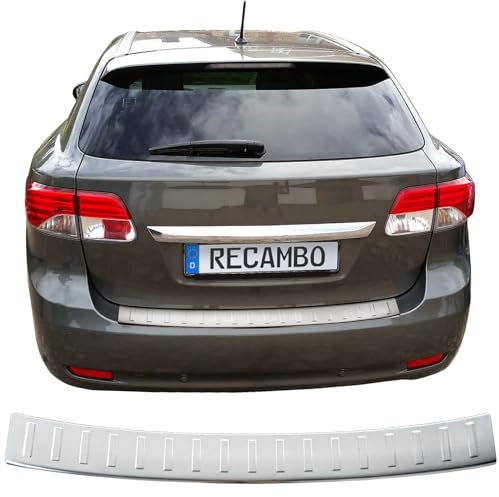 RECAMBO | Protector de Parachoques Trasero | Compatible con Toyota Avensis Estate T27 | 2008 02/2015 | Acero Inoxidable Mate | Protección Borde de Carga