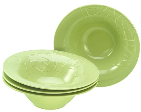 Creatable, 21671 Serie Gourmet Set di 4 piatti da pasta, in porcellana, lavabili in lavastoviglie e adatti al microonde, Made in Europe