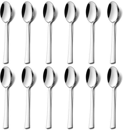 Homikit Kaffeelöffel 12 Stück, Edelstahl Teelöffel Dessertlöffel, Klein Löffel für Hause Restaurant Café, Hochglanzpoliert, Spülmaschinenfest - 13,5cm