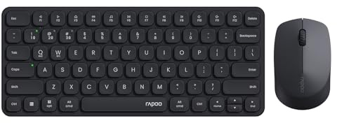 Rapoo 9010M Multi-Device Keyboard and Mouse Combo, 2.4GHz/Bluetooth 5.0/4.0 Wireless Keyboard & Mouse Set for Windows/Mac/Linux/Chrome, Support 4 Devices, Low-Profile Silent Click, Battery Powered