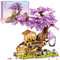 Sitodier Kirschblüten Baumhaus Bausatz, 880pcs Kirschblüten Bonsai Baukasten mit LED Licht für Mädchen Jungen im Alter von 6-14, Blumen Haus Baukasten für Kinder 6 7 8 9 10 11 12+