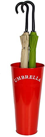 Europäischer Regenschirmständer aus Metall, Regenschirm-Aufbewahrungsständer für Regenschirme, Krücken, Spielzeug, perfekt für Spielplatz, Bar, Fitnessstudio/Rot
