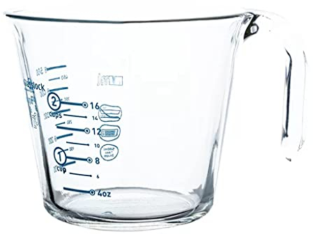CTCOIJRN Taza medidora de Vidrio Templado Grueso, Taza de Agua for microondas, báscula for Hornear Resistente al Calor, Taza for Desayuno y Leche