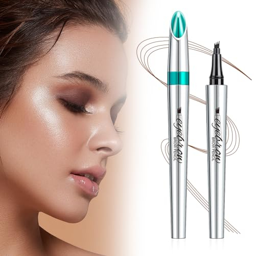 Wasserdichter 3D Augenbrauenstift mit 4 Gabelspitzen, Microblading Augenbrauenstift, Augenbrauenstift Härchenzeichnung, 4 Punkt Brauenstift Langanhaltend Natürliche Augenbrauen Make-up (3#)