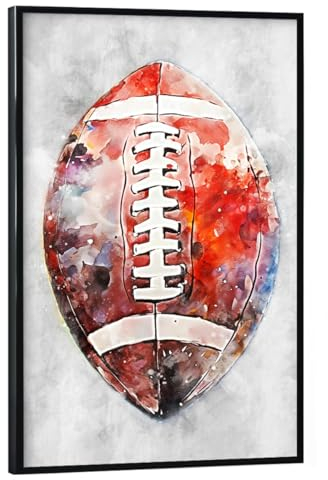 artboxONE Poster mit schwarzem Rahmen 30x20 cm Sport Ball Collor Grey C (matart) - Bild American Football