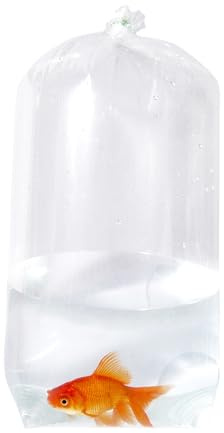 AlfaEx fiskepåsar, 5 tum x 4 tum x 16 tum läckagesäker, platt botten, genomskinliga plastfiskväskor för tropisk och marin fisk vattentät transport, 200 gauge. (förpackning med 25)