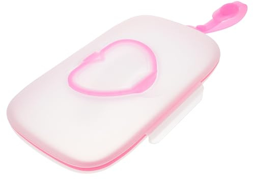 Tragbare Feuchttücherbox für Babys mit Knopf, 1 Stück Rosa | Pp, Wiederverwendbar und Feuchtigkeitsdicht, für Kinderbett und Kinderstuhl, Leicht zu Tragen