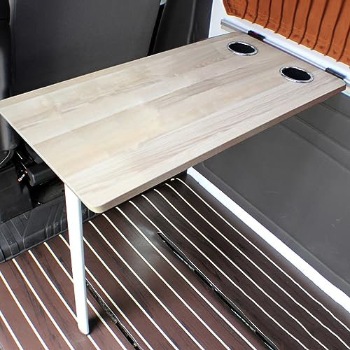 RV-Klappwandtisch, RV-Aluminium-Klapp-Picknicktisch, abnehmbare RV-Tische mit Stahlrohrhalterung und umweltfreundlicher Brett-Desktop, RV-Tisch mit Reservespülbecken, ideal für Wohnmobile un