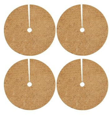 Shirene Kokosmatte,4 Stück Kokos Mulchscheibe,Kokosmatte Winterschutz Kokosmatten Winterschutz für Topfpflanzen Pflanzenschutz Winter für Pflanzen,Warm Halten,Frostschutz,Reduziert Unkraut,30 cm