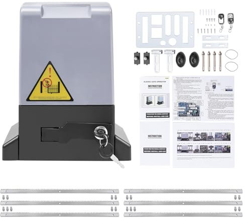 Set di azionamento elettrico scorrevole, 220 V, 750 W, automatico per porta da garage con 2 telecomandi e cremagliera da 6 m, portata fino a 1600 kg (750 W)