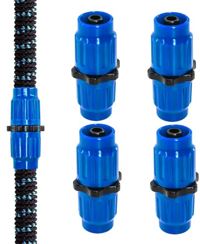 4 Sets Expandable Garden Hose Repair Kit Repair Accessories Dual-Channel Hose Female Male Connectors Compatible with Pocket Hose Fits Expandable Garden Hose 25 50 75 100 FT (4 Pcs Blue)