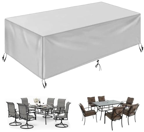 IXEHOH Gartenmöbel Abdeckplane Groß Stabil 110x60x70cm(LxBxH) Gartenmöbel Abdeckung Wasserdicht Schwerlast 600d Oxford Gewebe Gartentisch Plane Für Outdoor Sofa Tisch Möbelsets,Schutzhülle Rechteckig