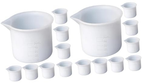 TOPPERFUN 2 Set Misurini Graduati Silicone Per Epossidica Coppette Miscelazione Facili Da Usare Con Design Beccuccio Per Diy 8 Pezzi*2