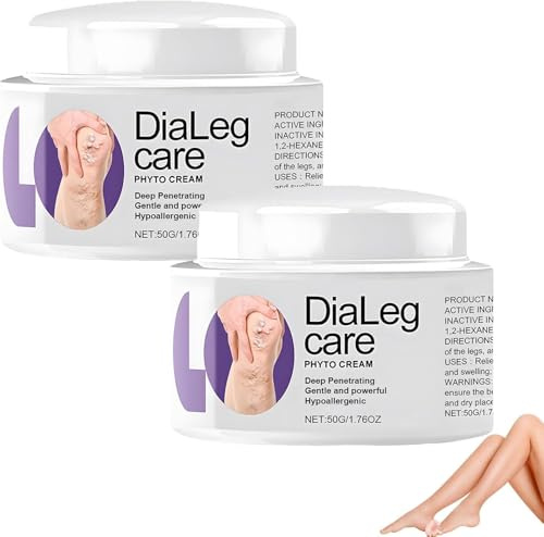 2Pcs DiaLeg Care Cream, Professional DiaLeg care cream, Natural Leg Care Specialist, Deep Penetrating, Hypo-allergenic for all skin