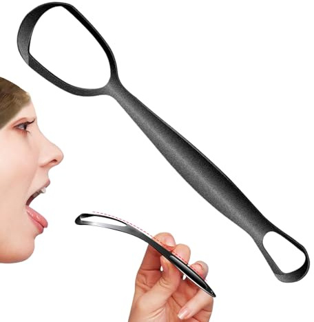 Limpiador Lingual - Raspador De Lengua De Acero Inoxidable,Cepillo de Lengua en Forma de Abanico para Combatir el Mal Aliento y Mejorar Higiene Bucal Diaria para Toda la