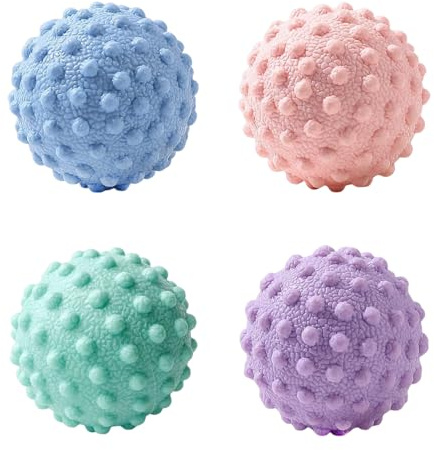 ATBUSS 4 Piezas De Bola De Masaje De Pies, Bola De Fascia De Fitness, Bola De Masaje De Relajación Muscular, Bola De Masaje De Descompresión Deportiva, Adecuada para Piernas, Espalda, Cintura.