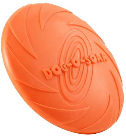 Disque Volant pour Chien Inusable 18cm - Jouet Chien, Jouets pour Chiens, Idéal pour Jouet Chiot, Chiens Petits & Grands, Jeux Outdoor Orange