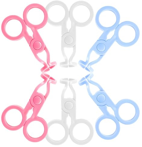 Beatifufu 6pcs Contact Lens Remover Tweezers Set with White, Pink, Blue Clamps for Hard Lens Care Portable Eyelid Opener Tool and Application