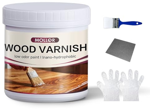 MOLLOR Barniz para madera, mate, capa transparente a base de agua, sellador de madera para muebles de interior y exterior, perfecto para sillas, mesas, armarios, 1 kg