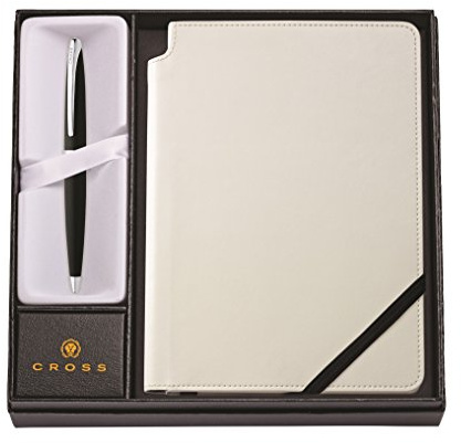 Cross 882-3/4M ATX Kugelschreiber mit Notizbuch Geschenkset Basalt Schwarz mit weißem