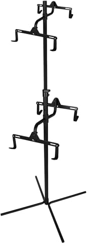 CyclingDeal Bike Vertical Freestanding Hanger Parking Rack - Fully Adjustable Gravity Storage Floor Stand - Safe & Secure for Hanging MTB Road Bicycles in Garage or Home - 4 Bikes Horizontal